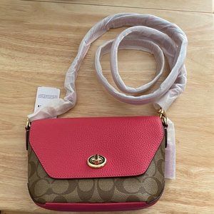 **SOLD** Coach Karlee Crossbody Pink in Signature Canvas